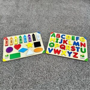 2 Learning Journey Wooden Puzzles (Alphabet + Colors & Shapes)